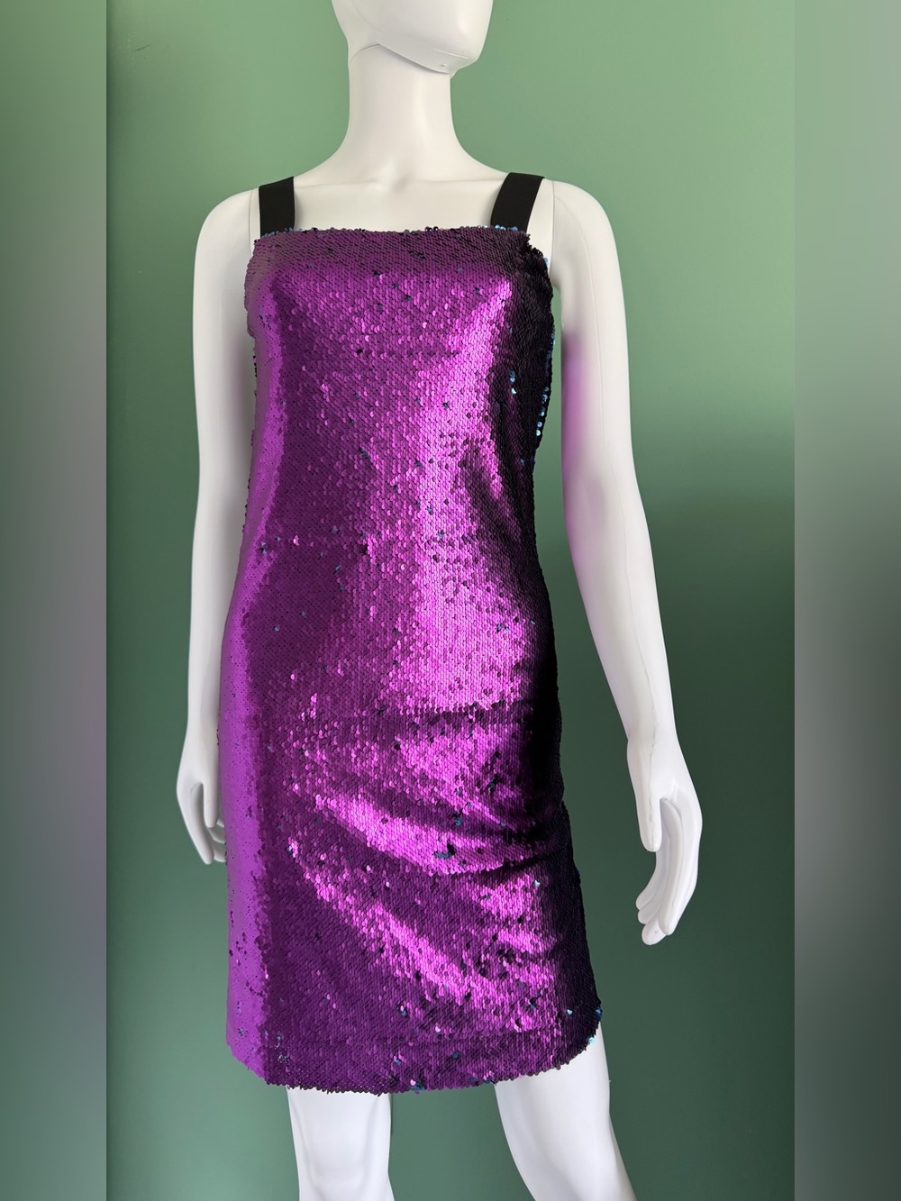 Just Drew Purple/Blue Shifting Sequins Mini Dress